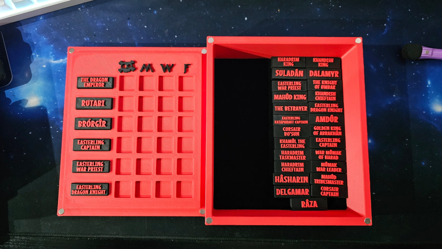 Evil LEGACY MESBG Hero Nameplates • PlanetMithril Hero Tracker Add-On